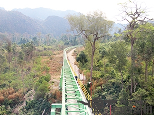 Project 3.2km long-distance curved belt conveyor in Laos cement mine